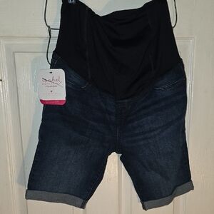 NEW Isabel Maternity by Ingrid & Isabel Dark Blue Denim Shorts
